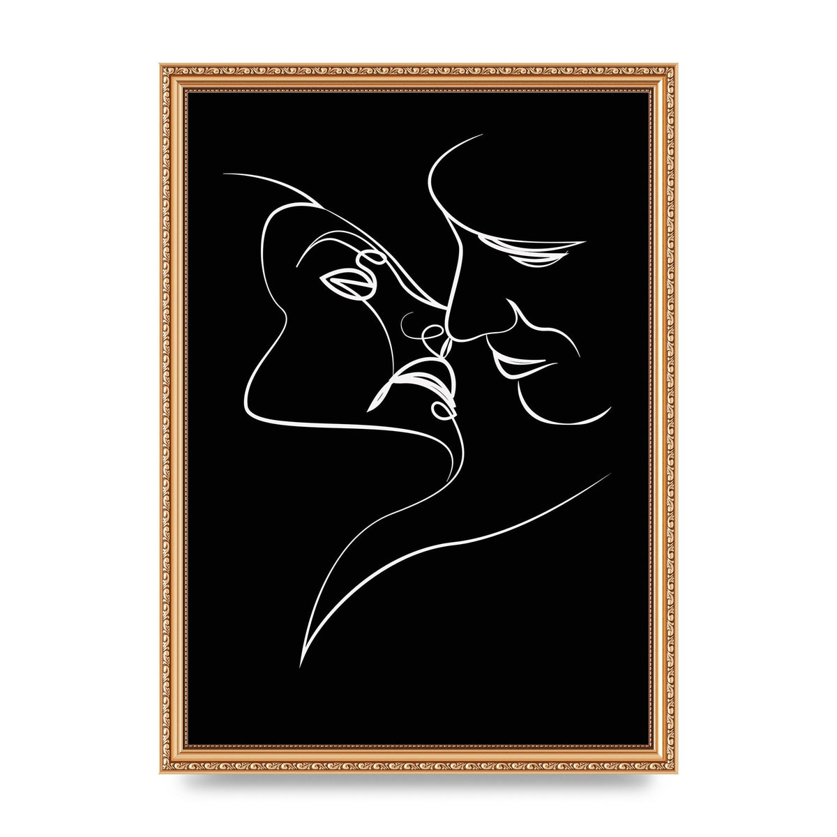 The Kiss Line Drawing Black White Art For The Home - A3 framed