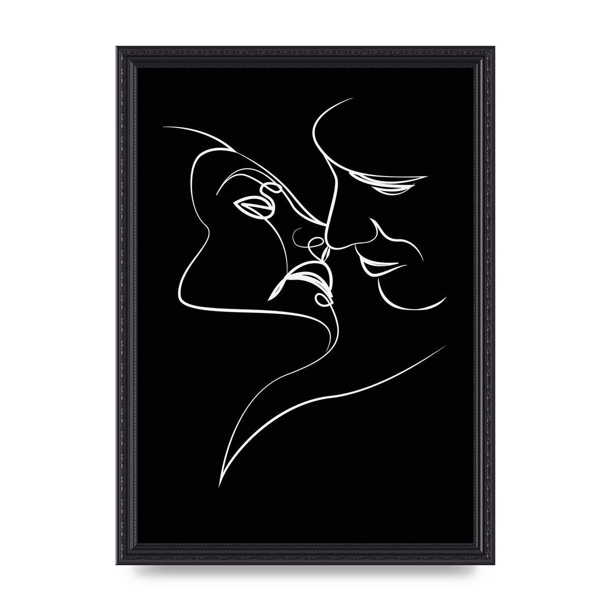 The Kiss Line Drawing Black White Art For The Home - A3 framed