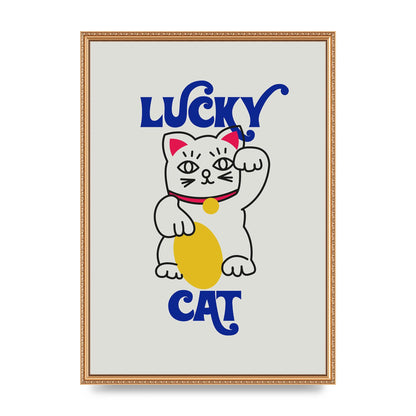 Lucky Cat Cartoon" Art For The Home - A2 framed