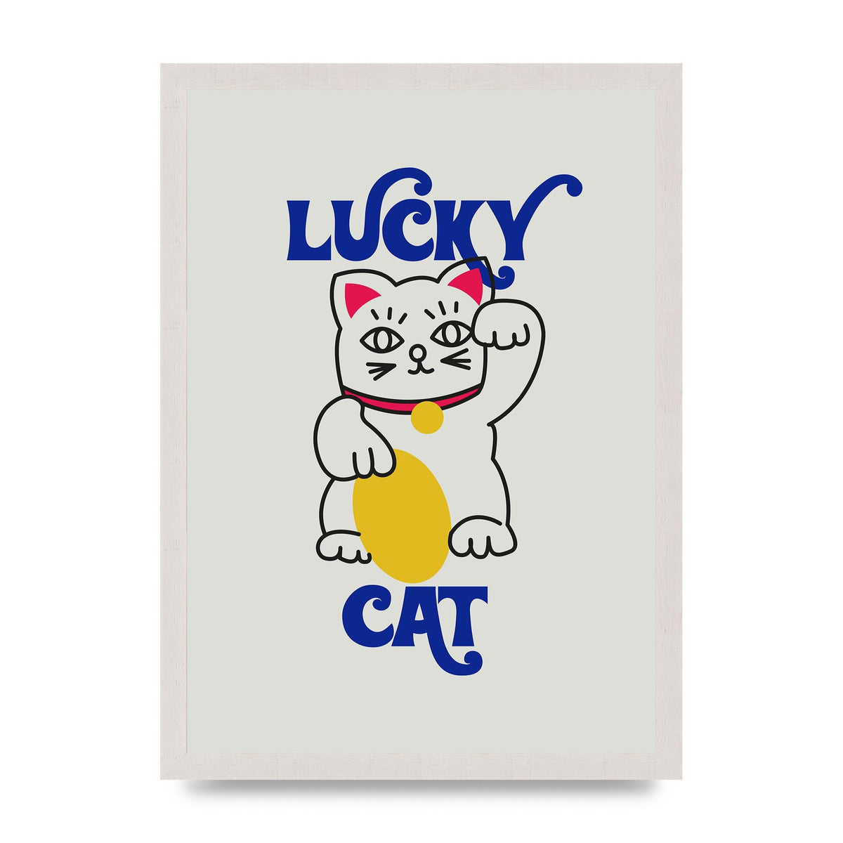Lucky Cat Cartoon" Art For The Home - A3 framed