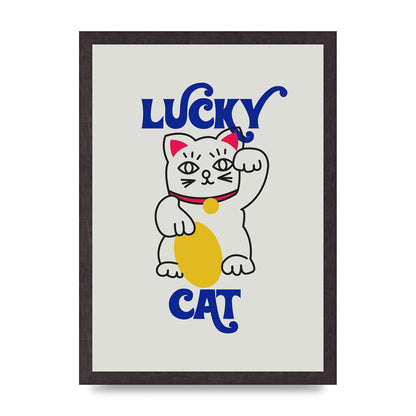 Lucky Cat Cartoon" Art For The Home - A3 framed