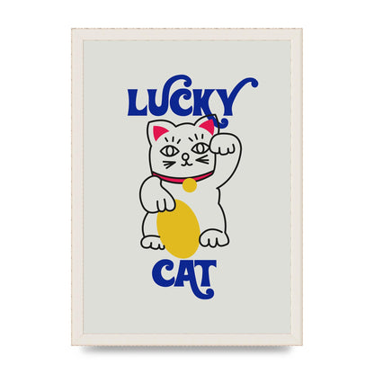Lucky Cat Cartoon" Art For The Home - A3 framed