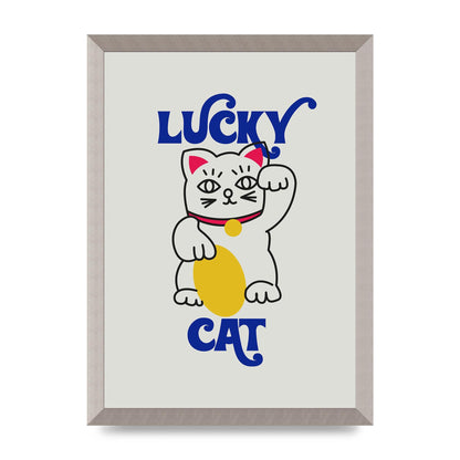 Lucky Cat Cartoon" Art For The Home - A3 framed