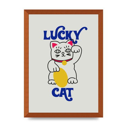 Lucky Cat Cartoon" Art For The Home - A3 framed