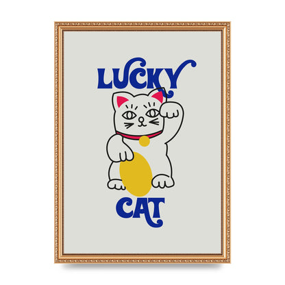 Lucky Cat Cartoon" Art For The Home - A3 framed