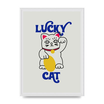 Lucky Cat Cartoon" Art For The Home - A3 framed