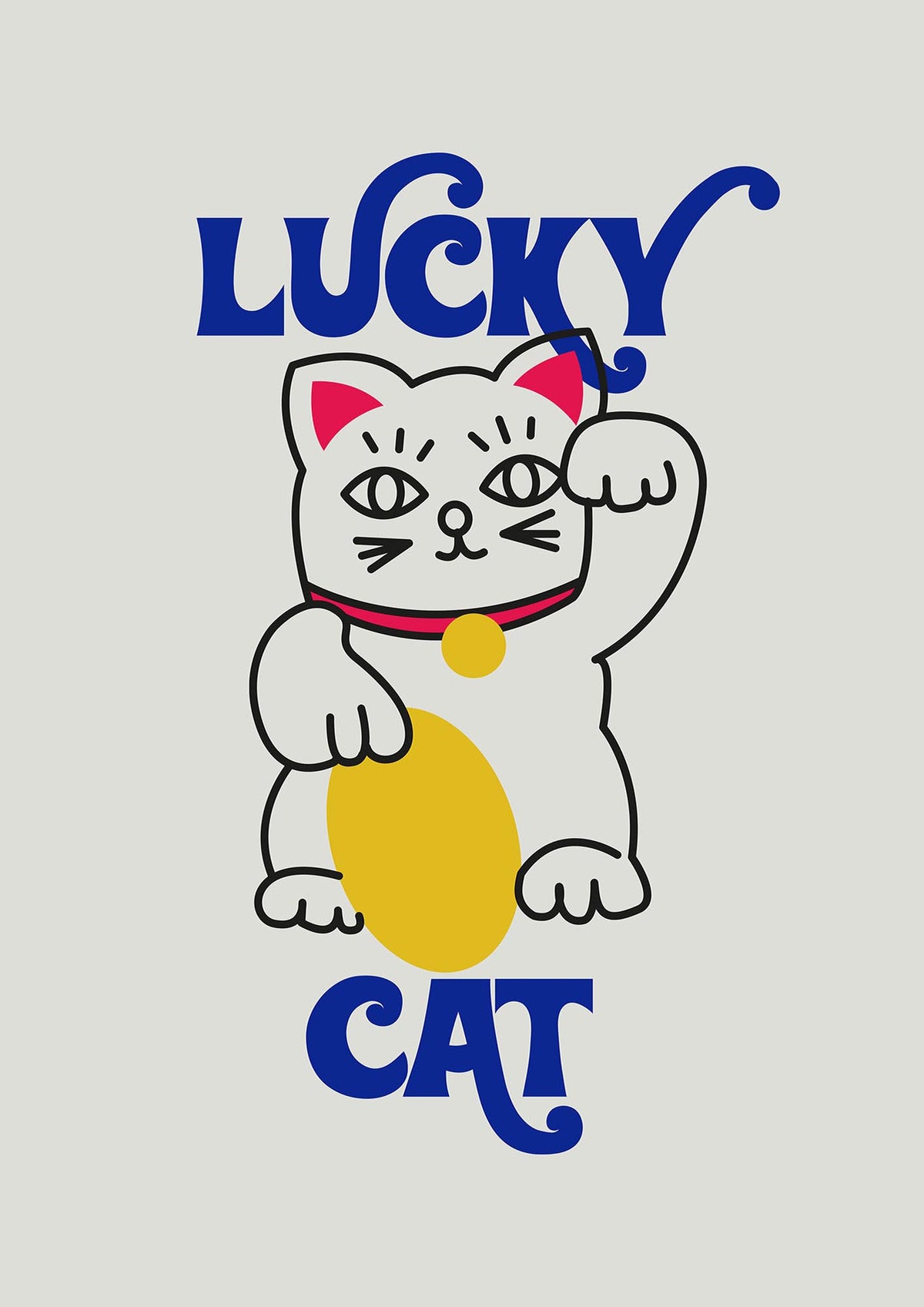 Lucky Cat Cartoon" Art For The Home - detail