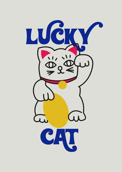 Lucky Cat Cartoon" Art For The Home - detail
