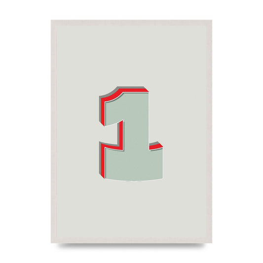 Mix Match Number 1" Wall Art - A2 framed
