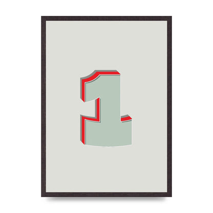 Mix Match Number 1" Wall Art - A2 framed