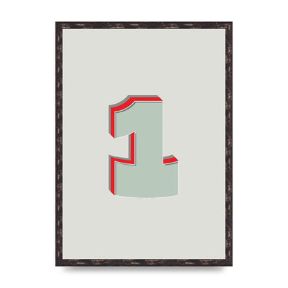 Mix Match Number 1" Wall Art - A2 framed