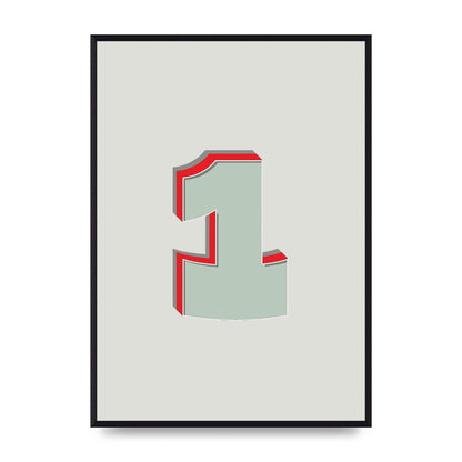 Mix Match Number 1" Wall Art - A2 framed