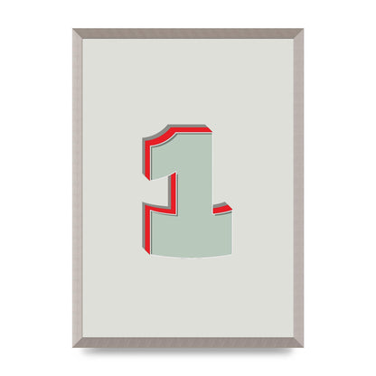 Mix Match Number 1" Wall Art - A2 framed
