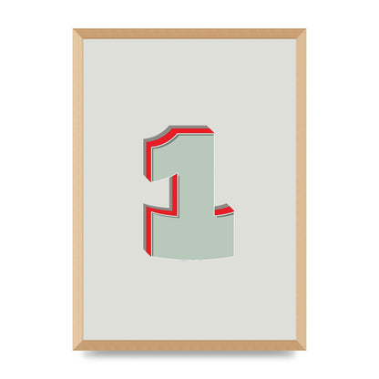 Mix Match Number 1" Wall Art - A2 framed