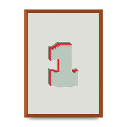 Mix Match Number 1" Wall Art - A2 framed