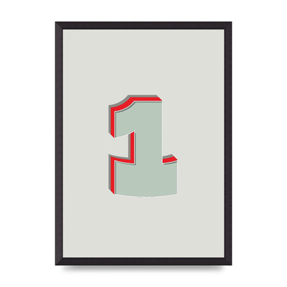 Mix Match Number 1" Wall Art - A2 framed