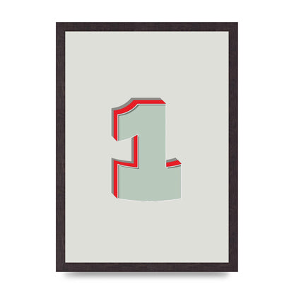 Mix Match Number 1" Wall Art - A3 framed