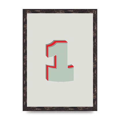 Mix Match Number 1" Wall Art - A3 framed