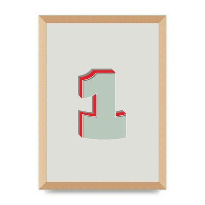 Mix Match Number 1" Wall Art - A3 framed