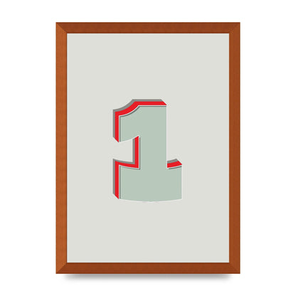 Mix Match Number 1" Wall Art - A3 framed