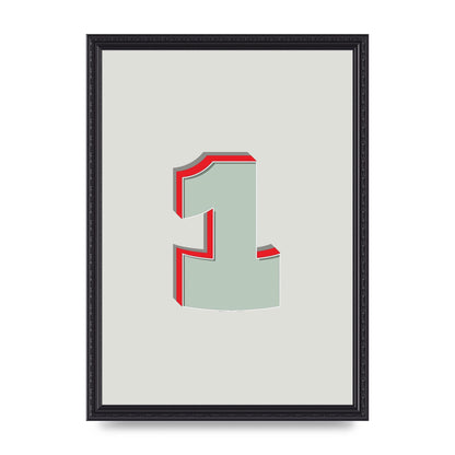 Mix Match Number 1" Wall Art - A3 framed