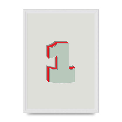 Mix Match Number 1" Wall Art - A3 framed