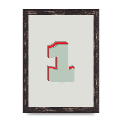 Mix Match Number 1" Wall Art - A4 framed