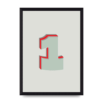 Mix Match Number 1" Wall Art - A4 framed