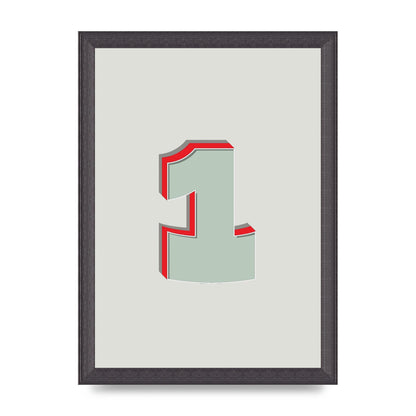 Mix Match Number 1" Wall Art - A4 framed