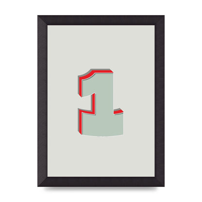 Mix Match Number 1" Wall Art - A4 framed