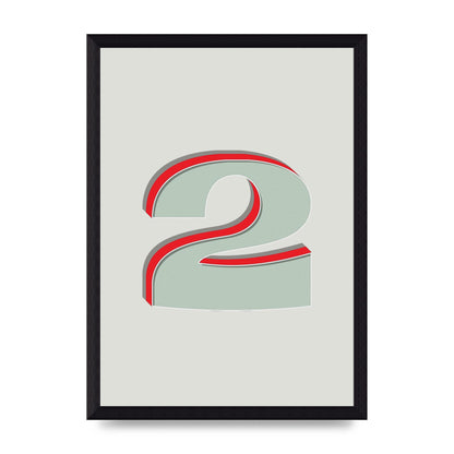 Mix Match Number 2" Art For The Home - A4 framed