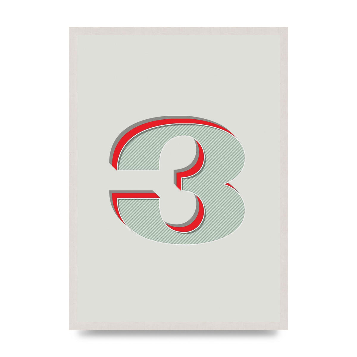 Mix Match Number 3" Printed Poster - A2 framed