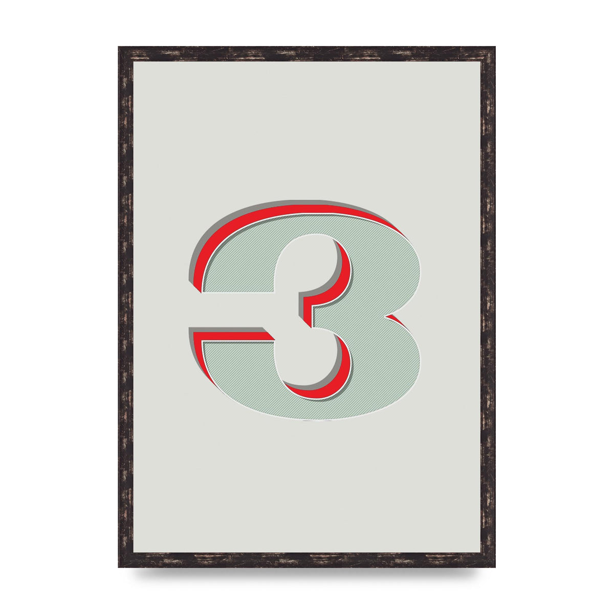 Mix Match Number 3" Printed Poster - A2 framed