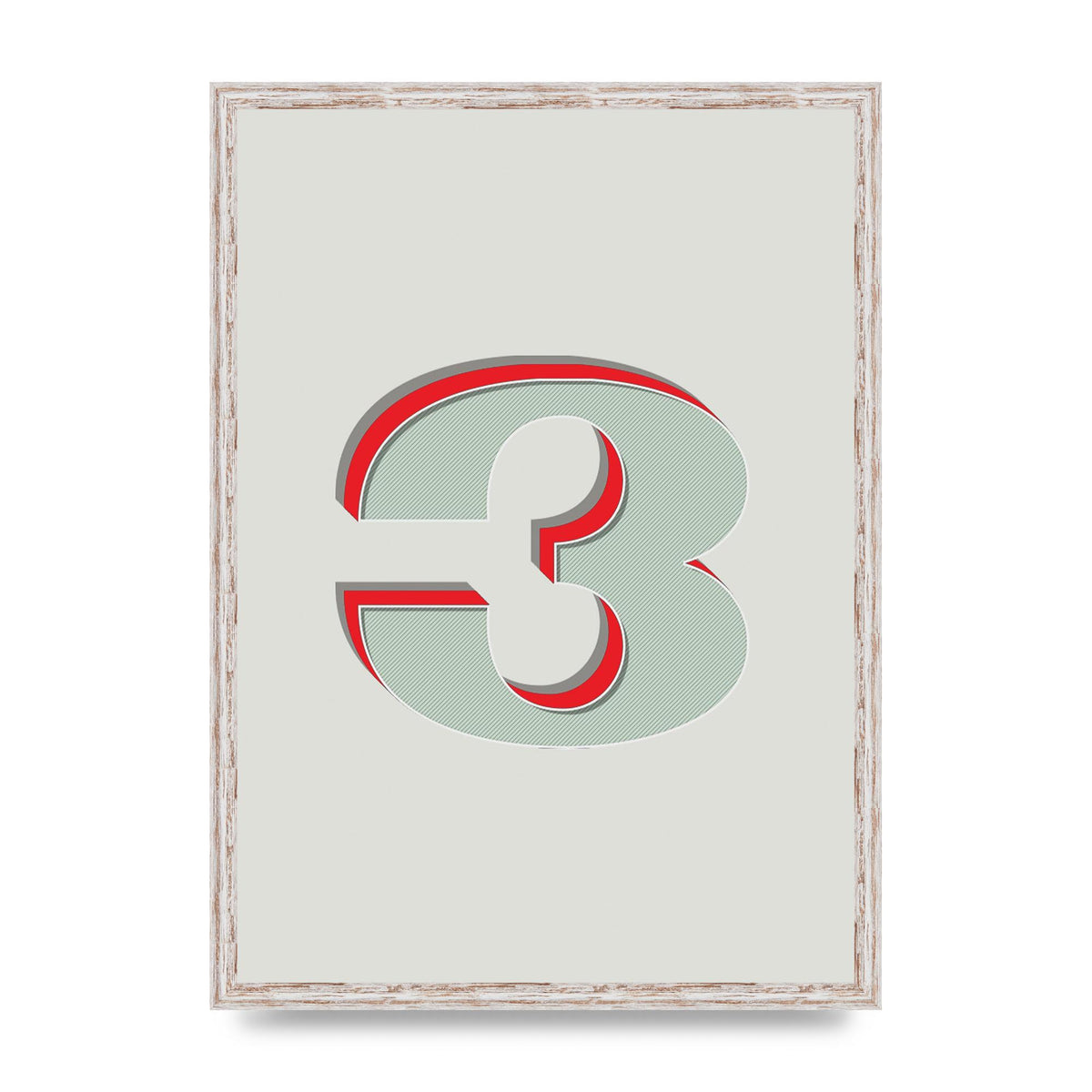 Mix Match Number 3" Printed Poster - A2 framed