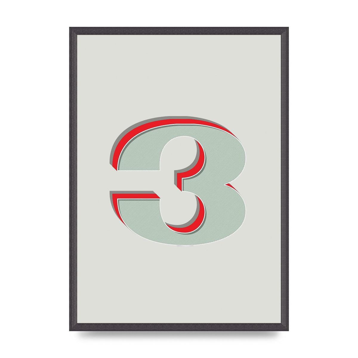 Mix Match Number 3" Printed Poster - A2 framed