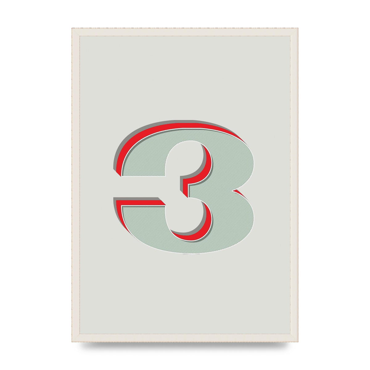 Mix Match Number 3" Printed Poster - A2 framed