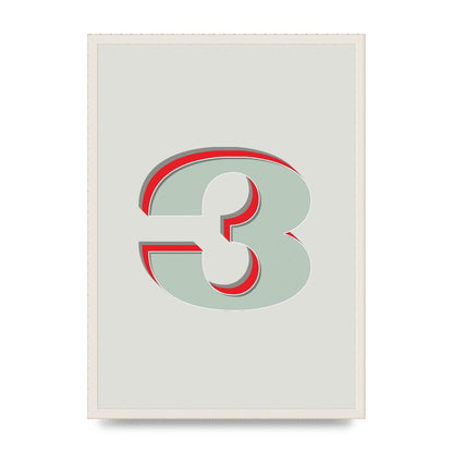 Mix Match Number 3" Printed Poster - A2 framed
