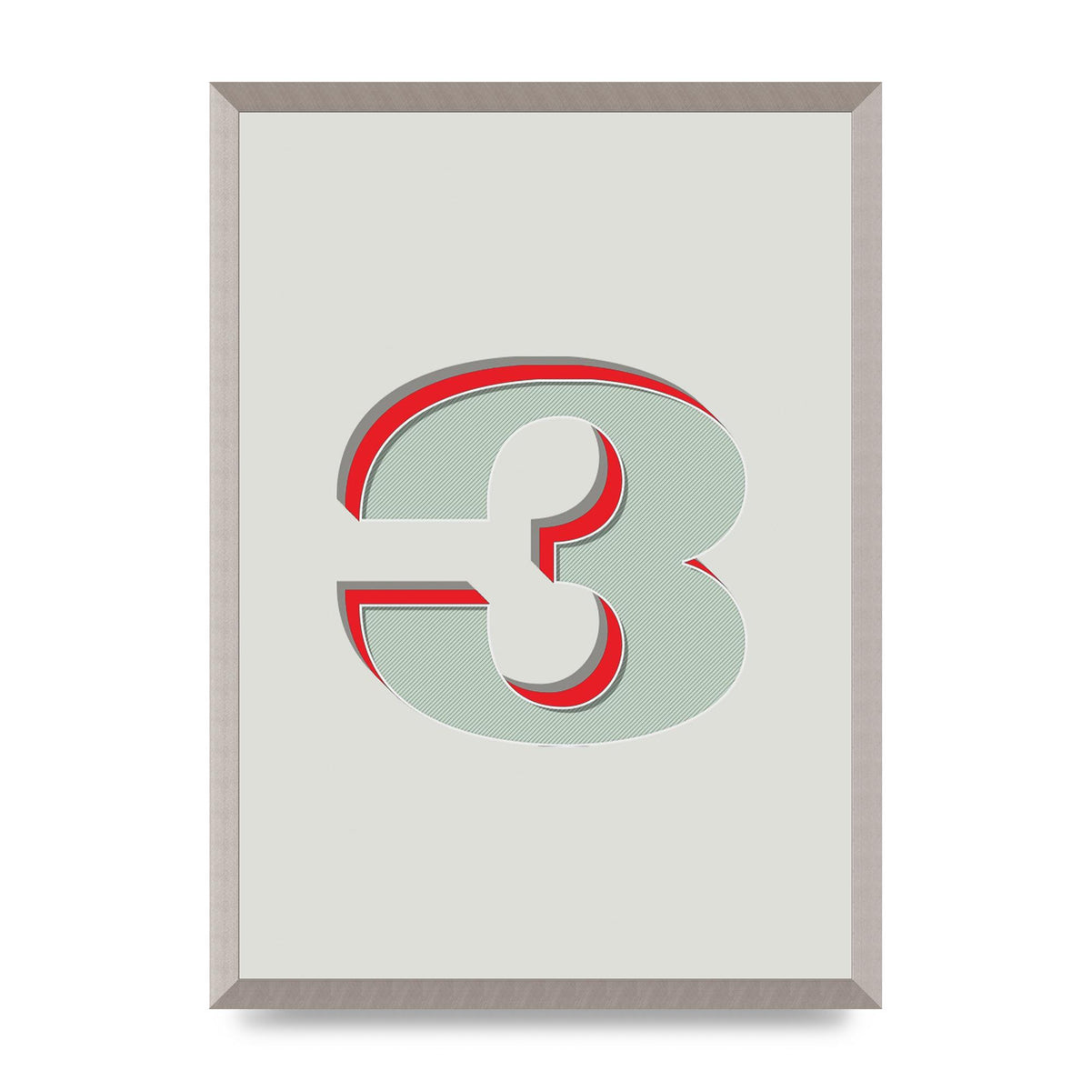 Mix Match Number 3" Printed Poster - A2 framed