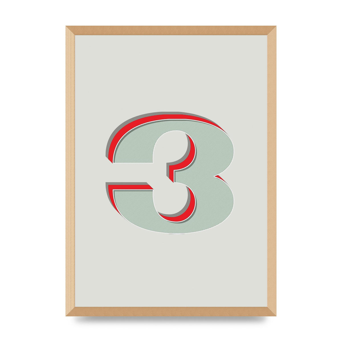 Mix Match Number 3" Printed Poster - A2 framed