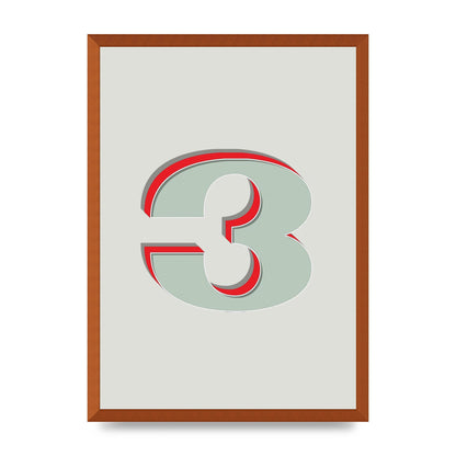 Mix Match Number 3" Printed Poster - A2 framed