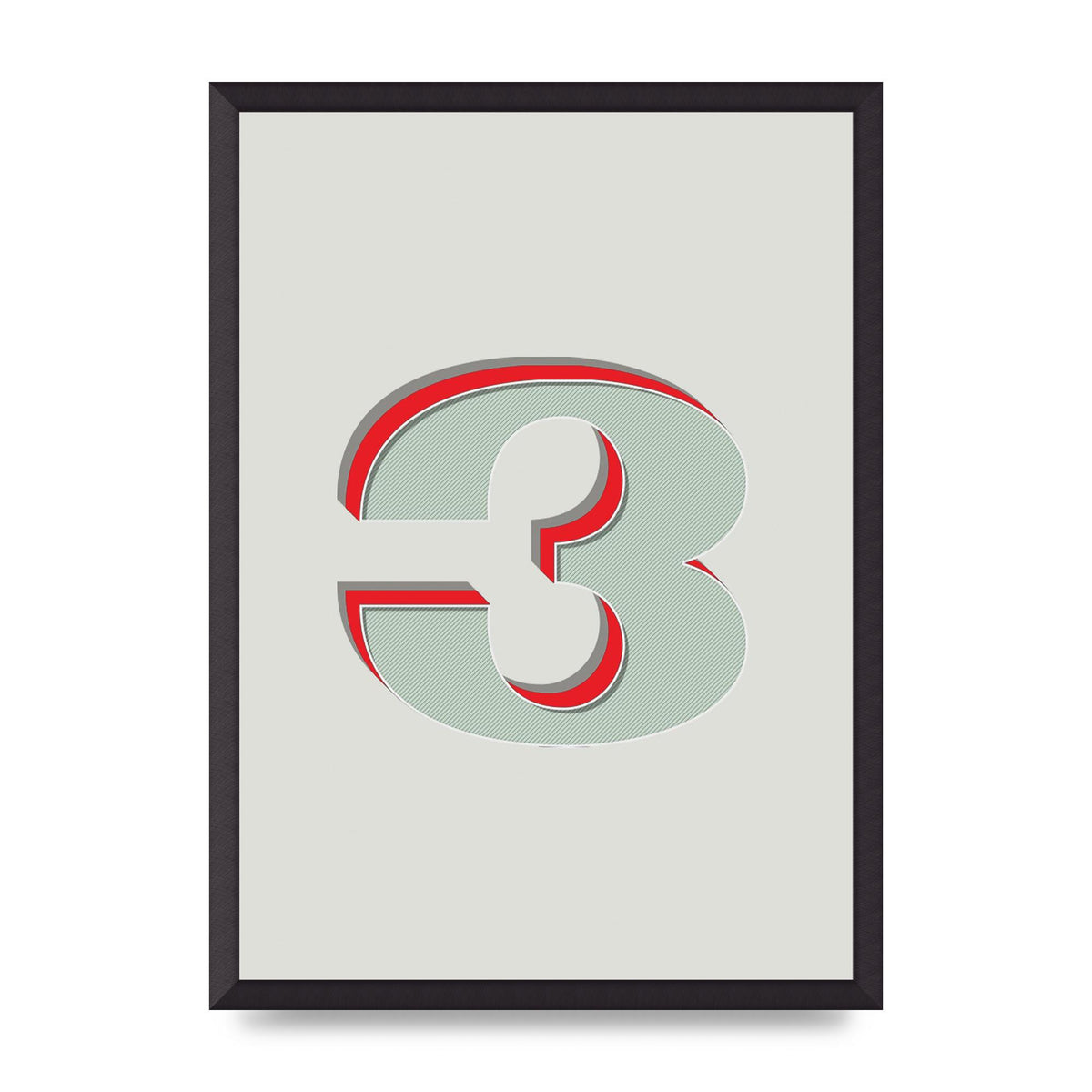 Mix Match Number 3" Printed Poster - A2 framed