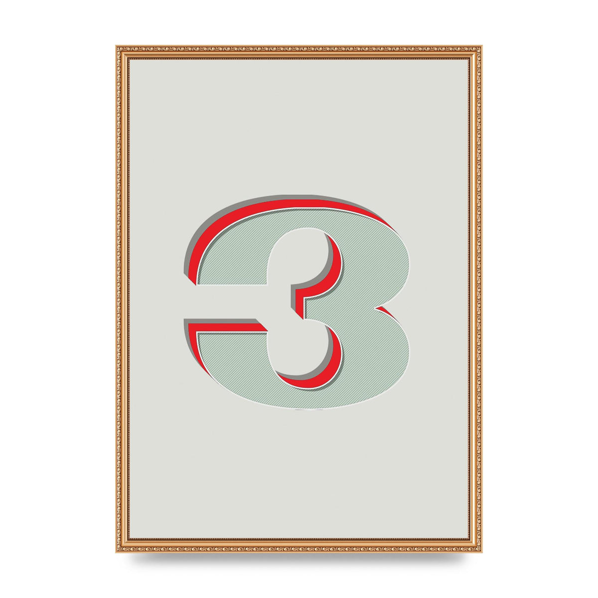 Mix Match Number 3" Printed Poster - A2 framed