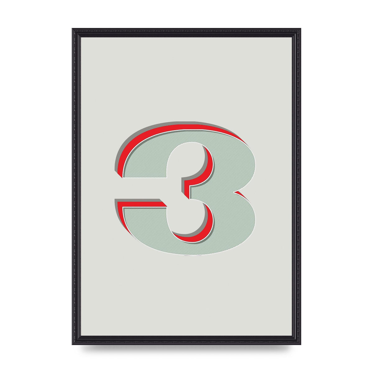 Mix Match Number 3" Printed Poster - A2 framed