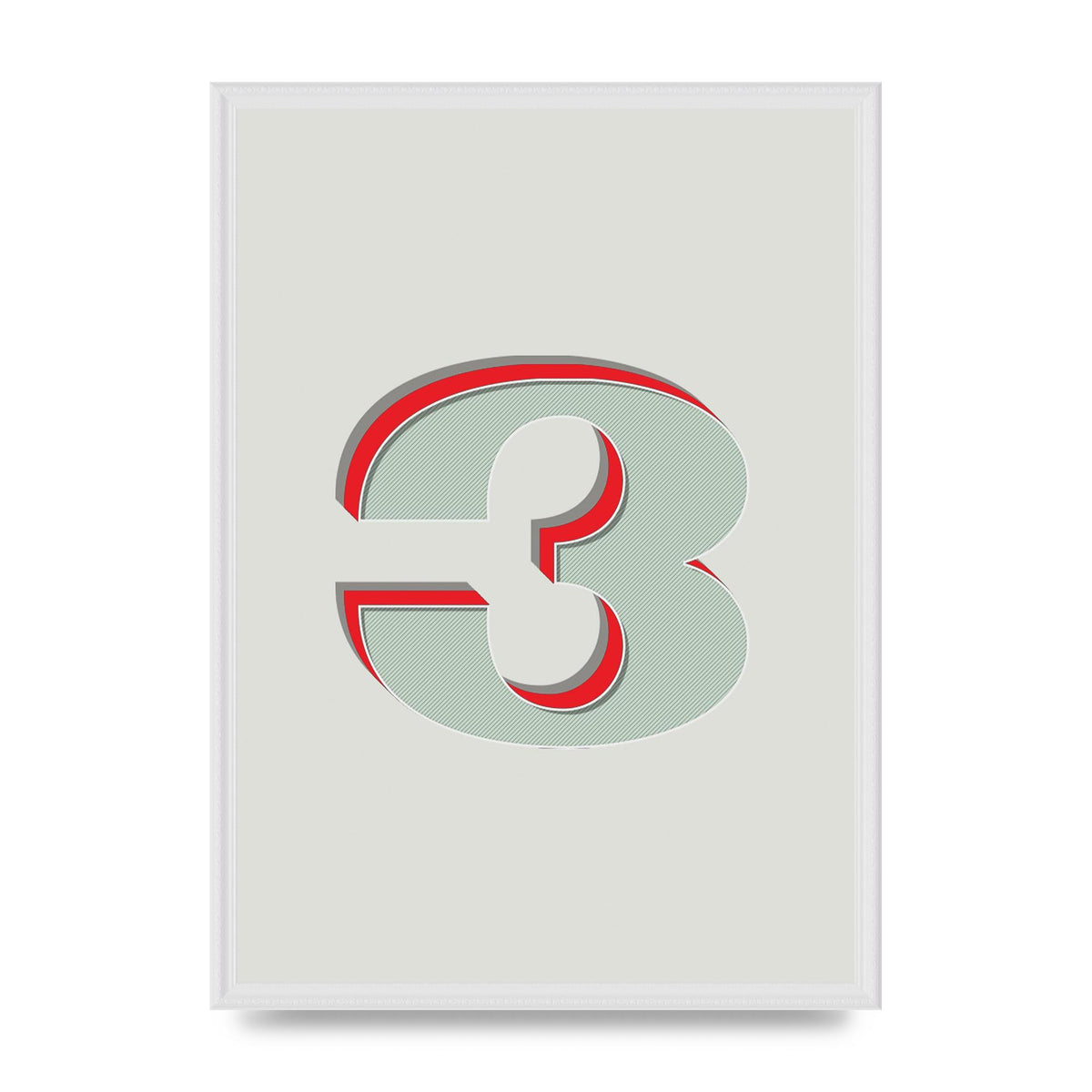 Mix Match Number 3" Printed Poster - A2 framed