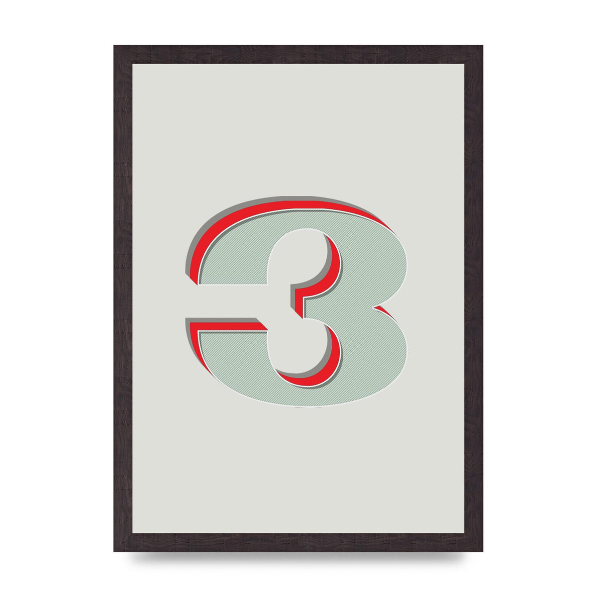 Mix Match Number 3" Printed Poster - A3 framed