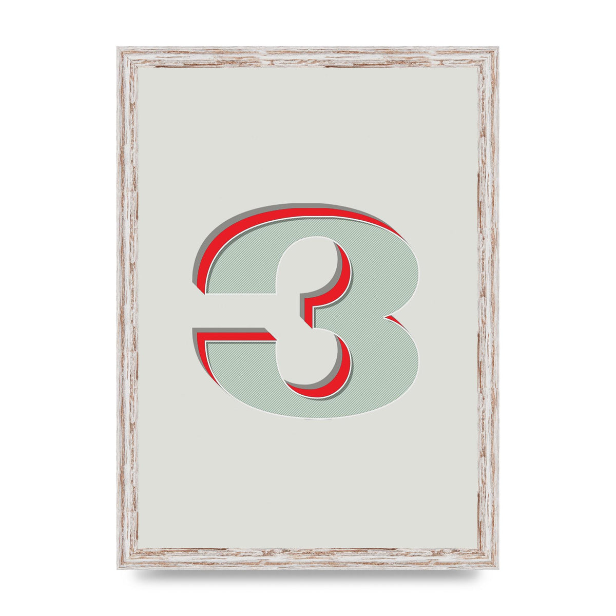 Mix Match Number 3" Printed Poster - A3 framed