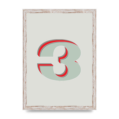 Mix Match Number 3" Printed Poster - A3 framed