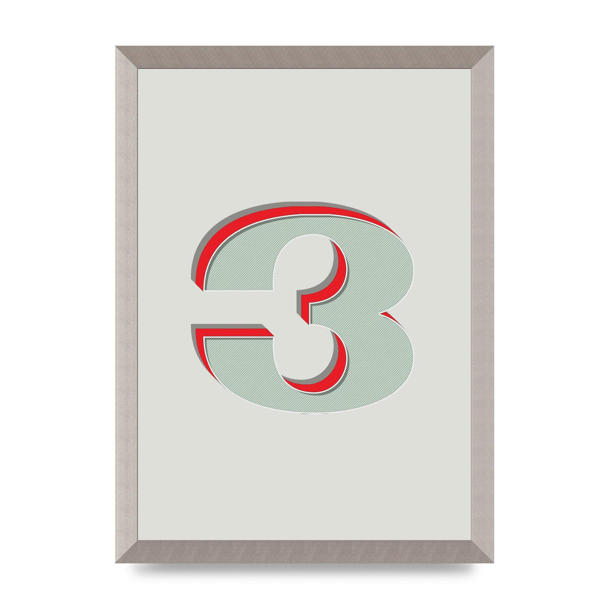 Mix Match Number 3" Printed Poster - A3 framed