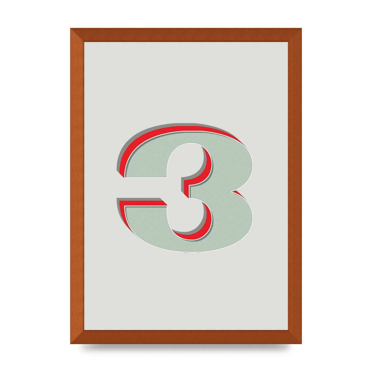 Mix Match Number 3" Printed Poster - A3 framed