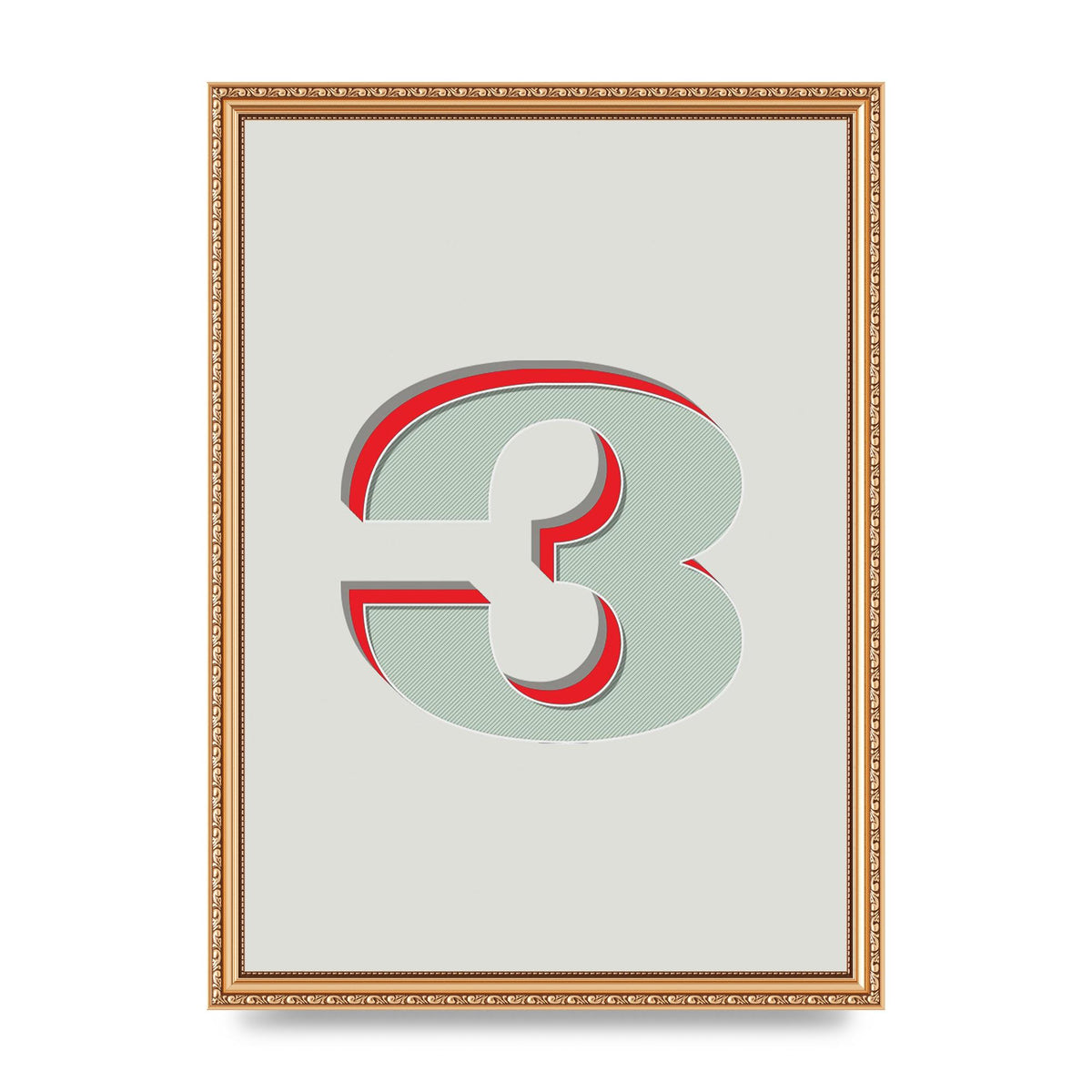 Mix Match Number 3" Printed Poster - A3 framed